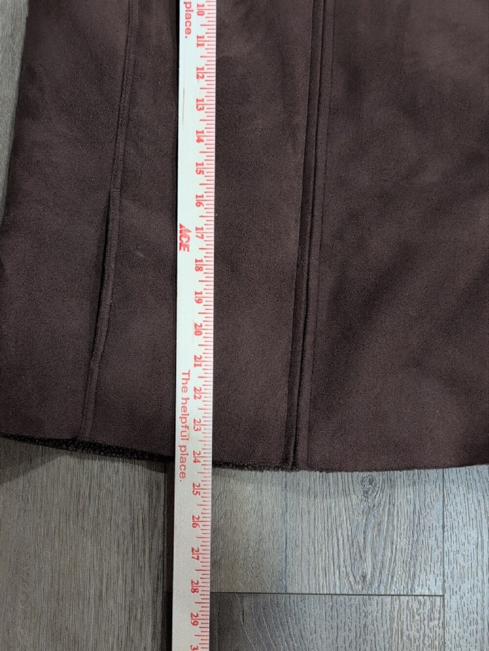 Lands' End Women's Brown Faux-Suede Shearling Vest - Picture 2 of 5